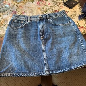 Urban Outfitters Gold and Blue A-line Mini Skirt